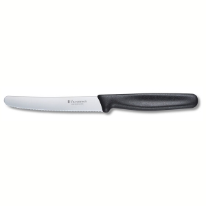 סכין ירקות משונננת שחור להב עגול VICTORINOX 11cm