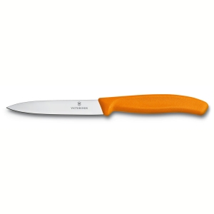 סכין ירקות חלקה ידית עבה כתום להב VICTORINOX 10cm
