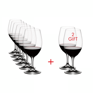 6+2 כוסות יין קברנה מרלו רידל דגם Ouverture  