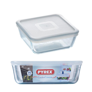 כלי אחסון מרובע + מכסה 0.850 ליטר PYREX